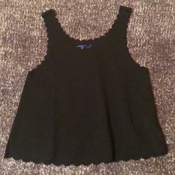 NWT Francesca’s Black Scallop Tank - Picture 3 of 5